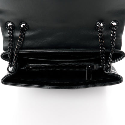 Saint Laurent Calfskin Y Quilted Monogram Monochrome Small Loulou Chain Satchel Black 5 of 12