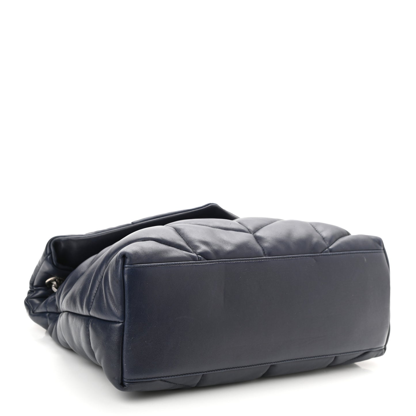 Lambskin Quilted Medium Loulou Puffer Monogram Chain Satchel Navy