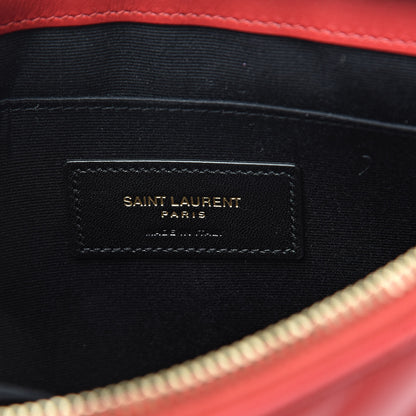 Saint Laurent Calfskin Matelasse Chevron Monogram A5 Wristlet Red 6 of 8