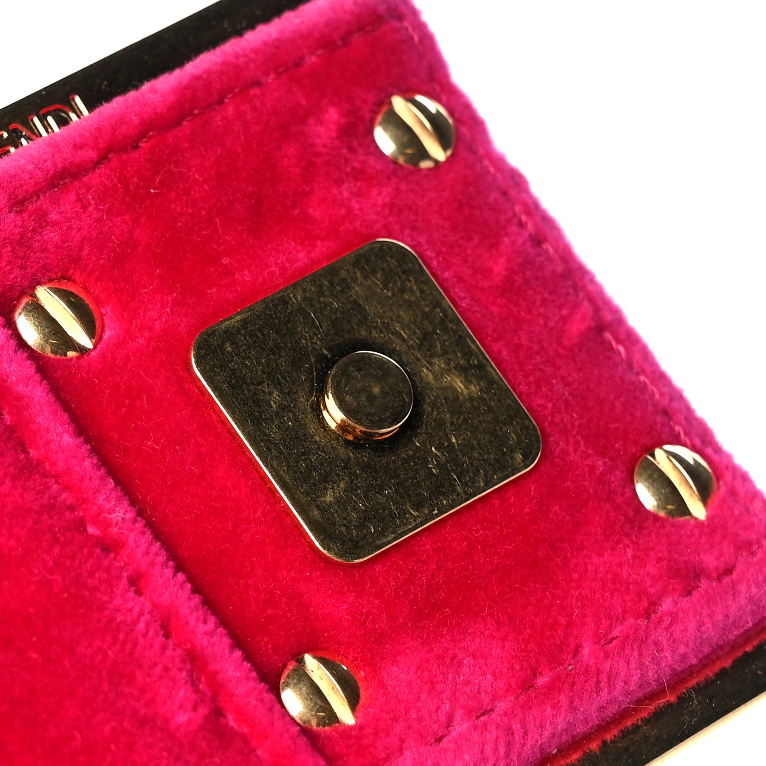 Fendi Velvet FF Embossed Hip Belt Baguette Bag Fuxia 11 of 11