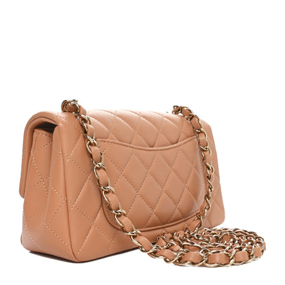 Chanel Lambskin Quilted Mini Rectangular Flap Brown 3 of 10