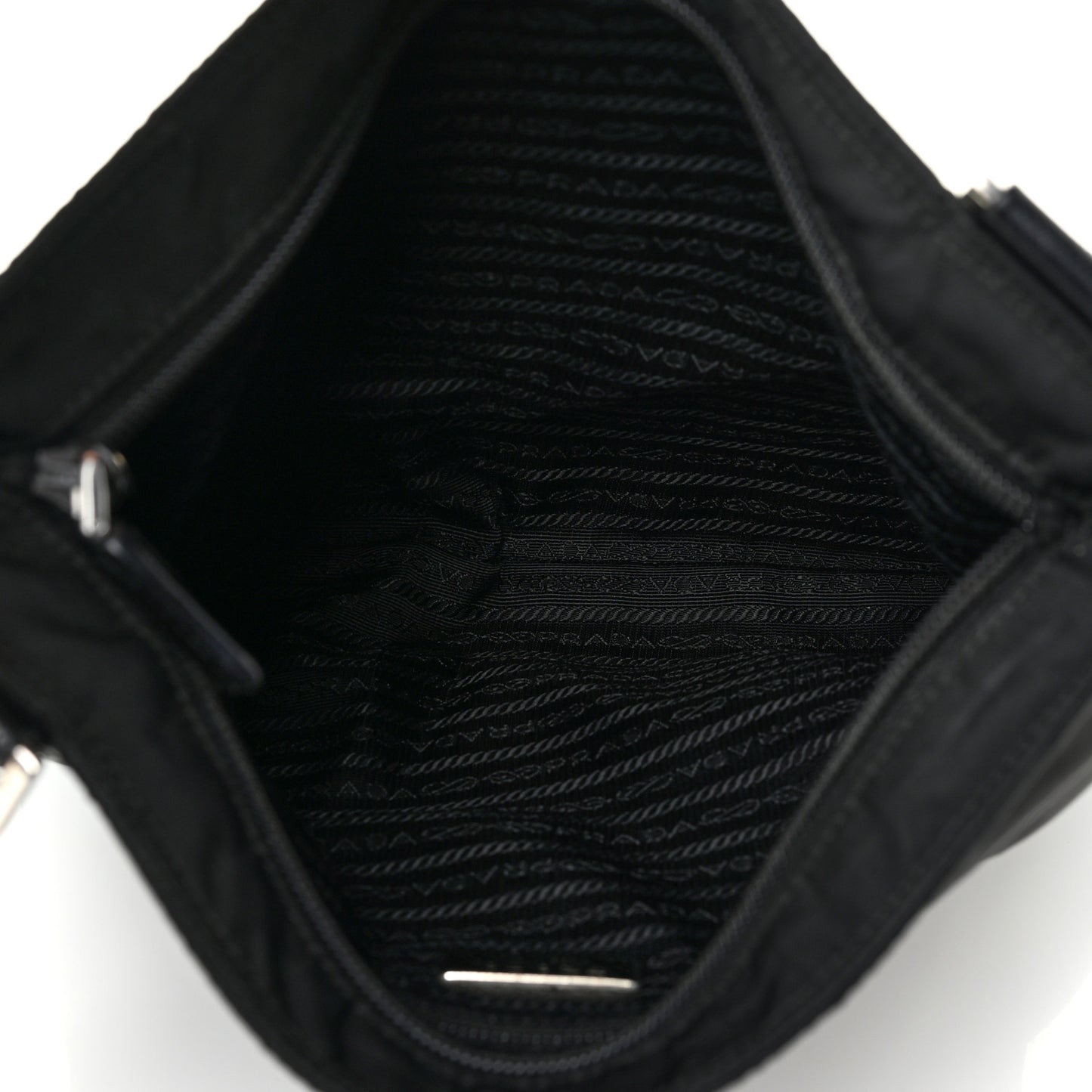 Nylon Saffiano Flat Messenger Bag Black