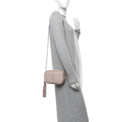 Saint Laurent Grain De Poudre Matelasse Monogram Mini Lou Camera Bag Marble Pink 2 of 11