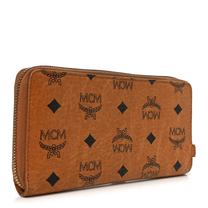 MCM Visetos Heritage Large Zip Around Wallet Cognac 3 of 9