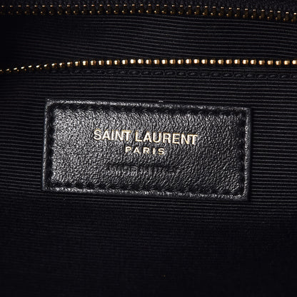 Saint Laurent Grain De Poudre Textured Mixed Matelasse Large Triquilt Monogram Satchel Black 7 of 11