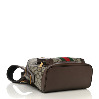 Gucci GG Supreme Monogram Calfskin Web Small Ophidia Day Backpack Beige Ebony New Acero 4 of 11