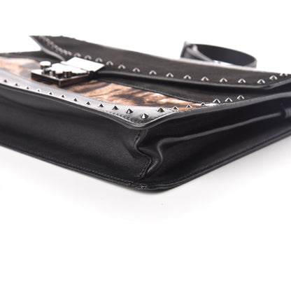 MCM Visetos Mixed Media Large Patricia Convertible Crossbody Black 6 of 9
