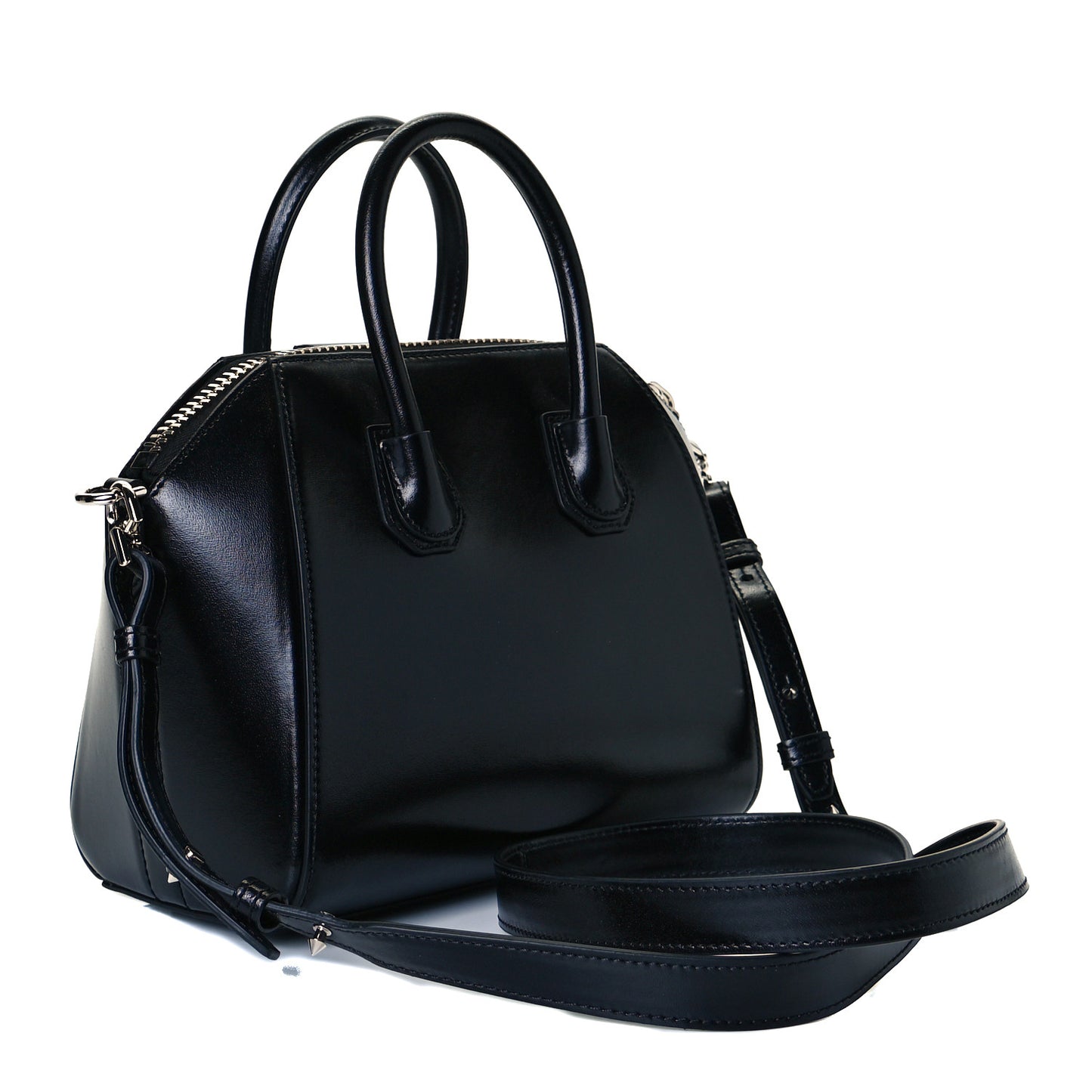 Shiny Lord Calfskin Mini Antigona Black