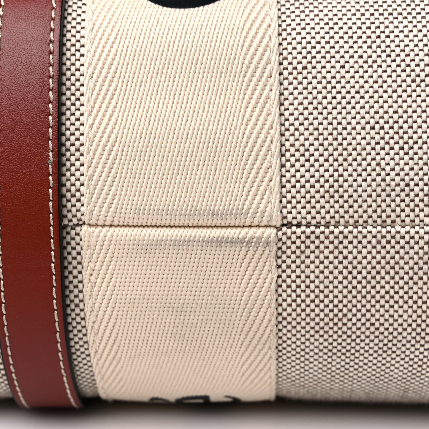 Cotton Calfskin Medium Woody Ribbon Tote White Brown