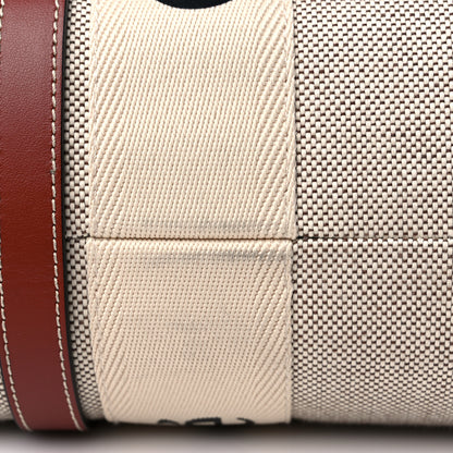 Chloe Cotton Calfskin Medium Woody Ribbon Tote White Brown 9 of 10
