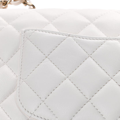 Chanel Lambskin Quilted Mini Rectangular Flap White 10 of 12