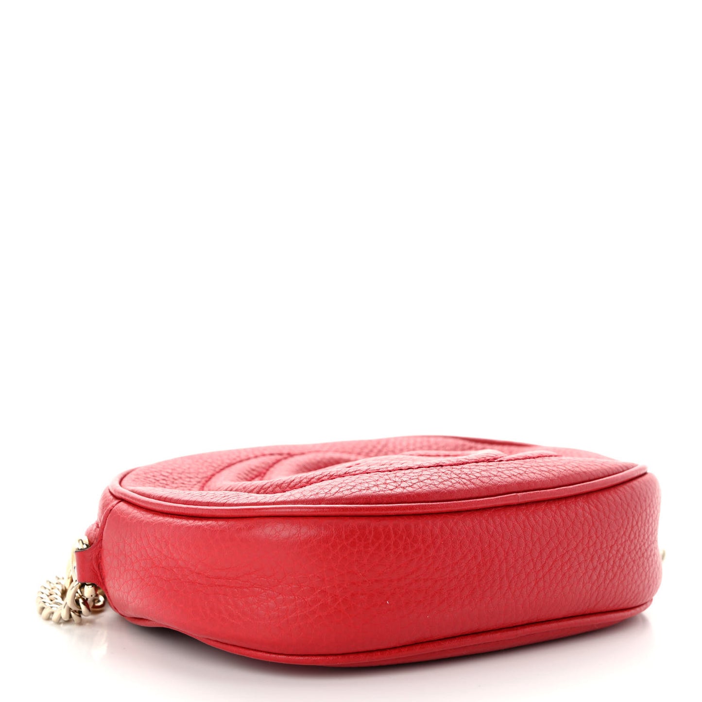 Pebbled Calfskin Mini Soho Chain Bag Tabasco Red