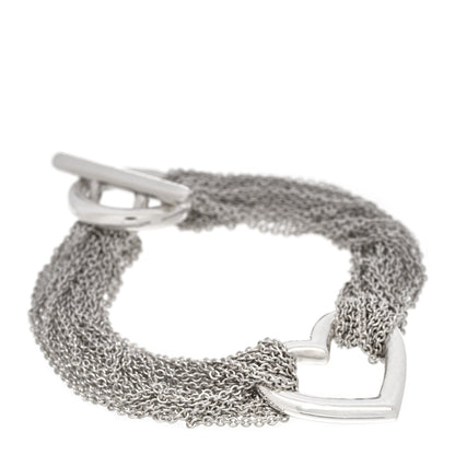 Tiffany Sterling Silver Open Heart Multi Strand Bracelet 1 of 3
