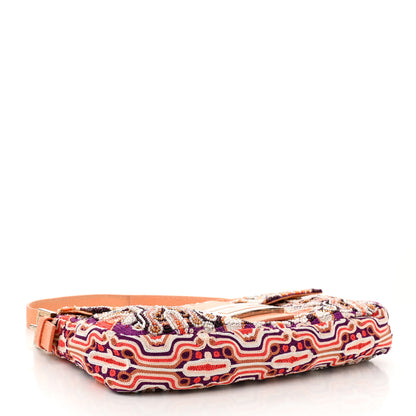 Fendi Beaded Lizard Baguette Pink 4 of 9