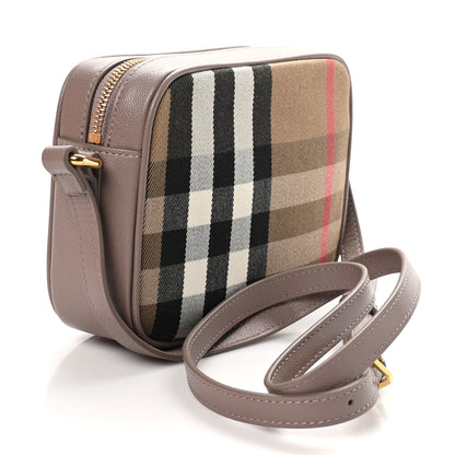 Burberry Giant Check Calfskin Small Camera Bag Grey Mink 3 of 9