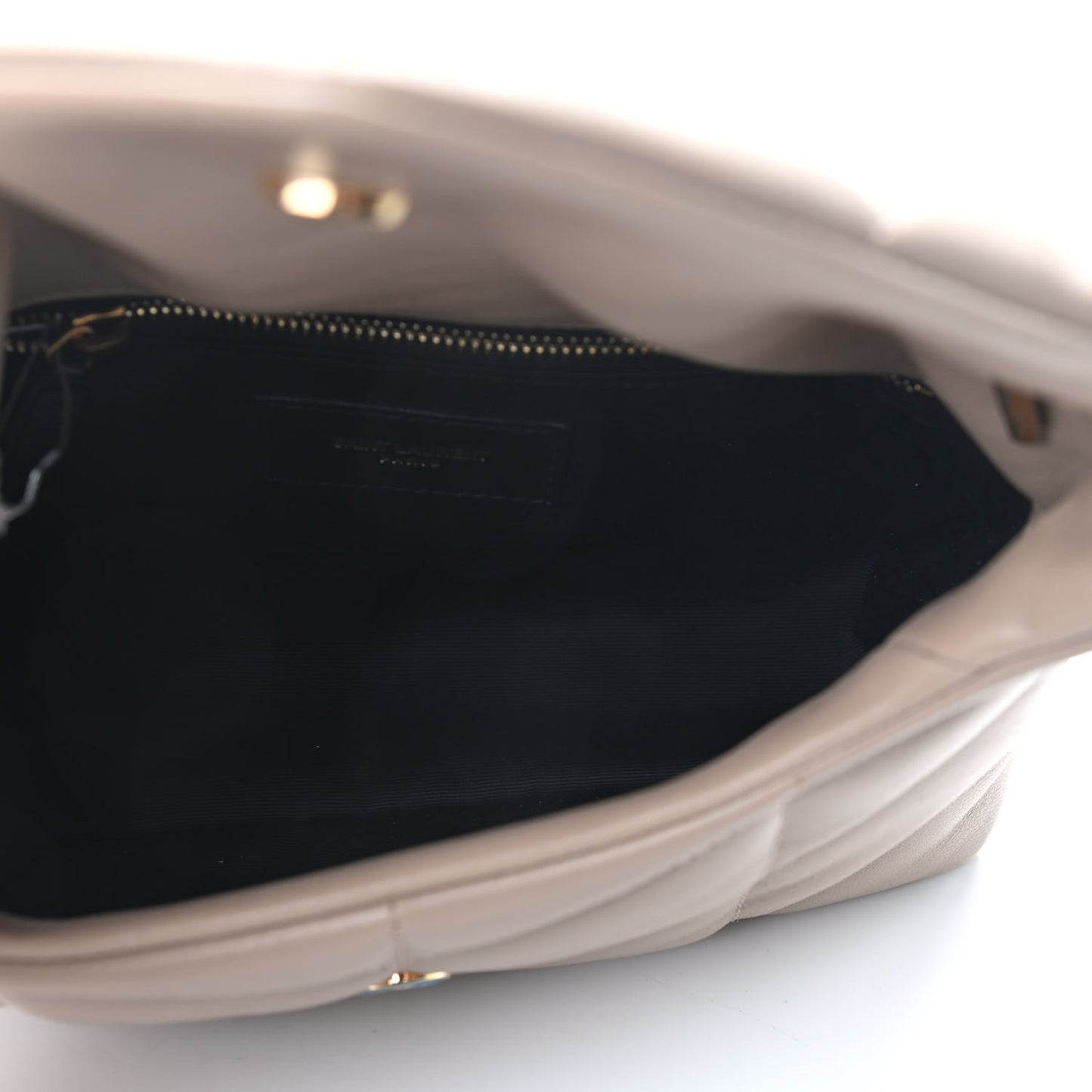 Lambskin Quilted Toy Loulou Puffer Monogram Chain Satchel Dark Beige