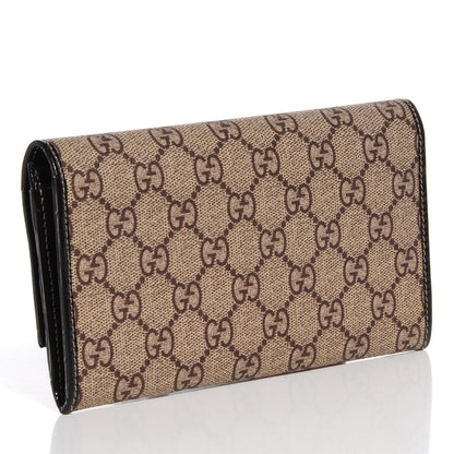 Gucci GG Supreme Monogram Tattoo Heart Continental Wallet Brown 3 of 6