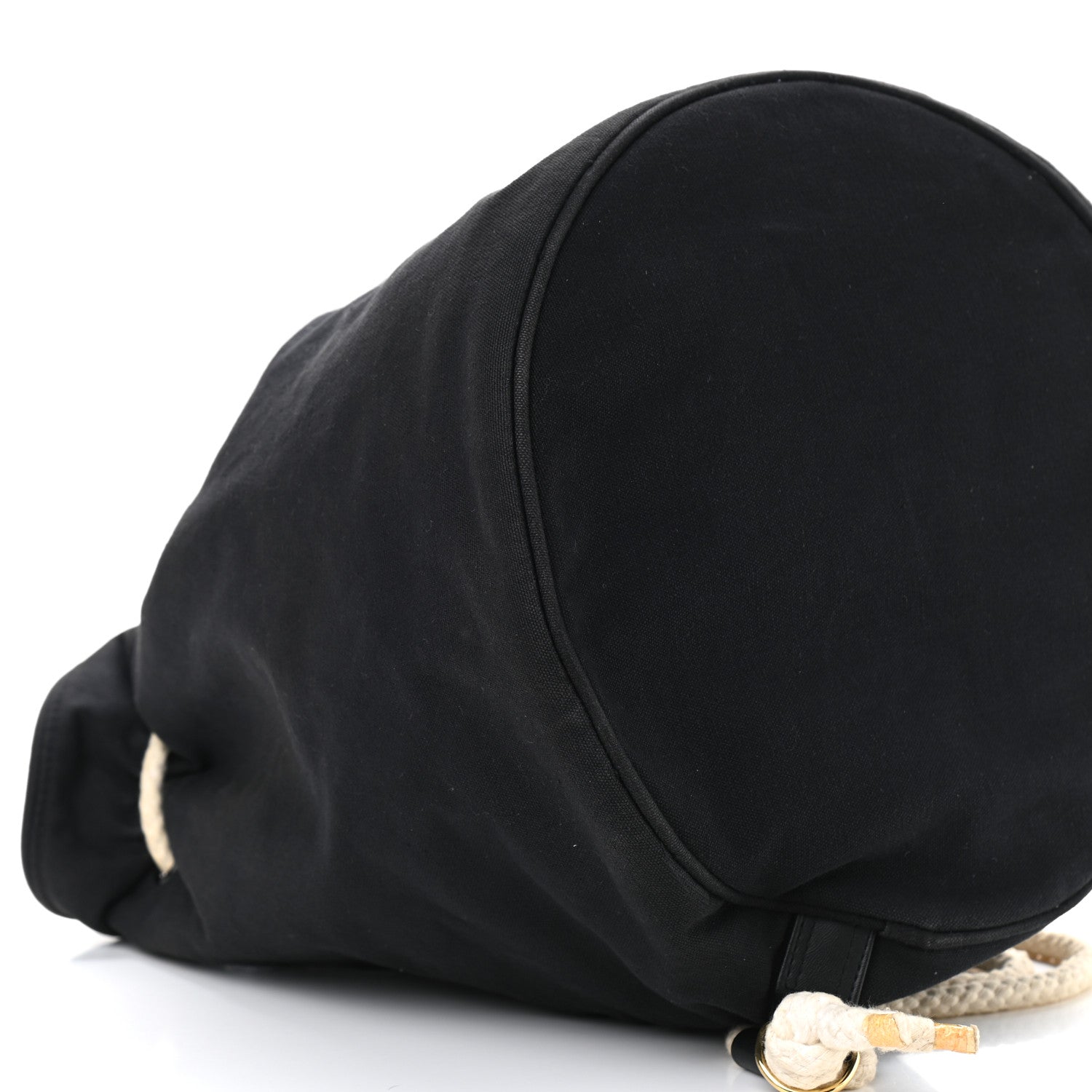 Chanel Canvas Drawstring Backpack Black White 8 of 17