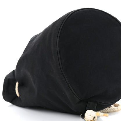 Chanel Canvas Drawstring Backpack Black White 8 of 17