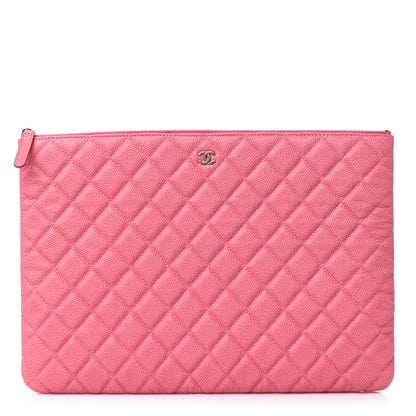 Chanel Caviar Quilted Large Cosmetic Case Rose Pink 1 of 9