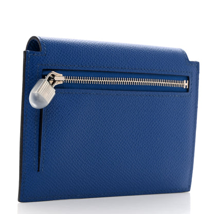 Hermes Epsom Kelly Pocket Compact Wallet Bleu France 3 of 8