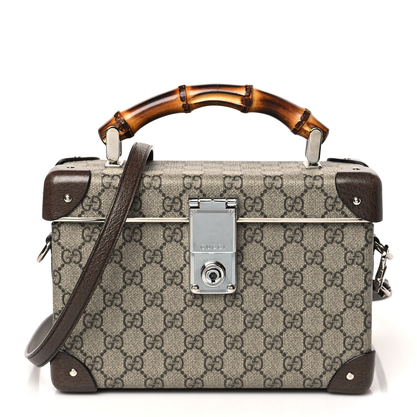 GG Supreme Monogram Globe-Trotter Beauty Case Brown