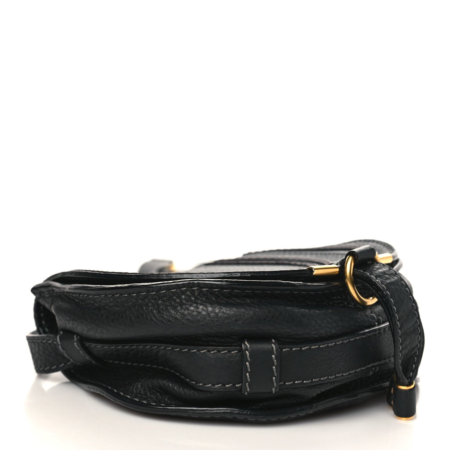 Calfskin Mini Marcie Round Crossbody Bag Black