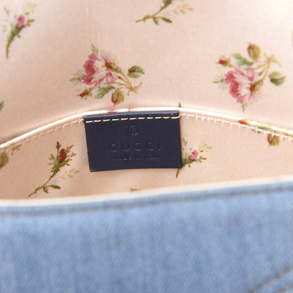 Gucci Denim Matelasse Mini Pearly GG Marmont Shoulder Bag Blue 8 of 15