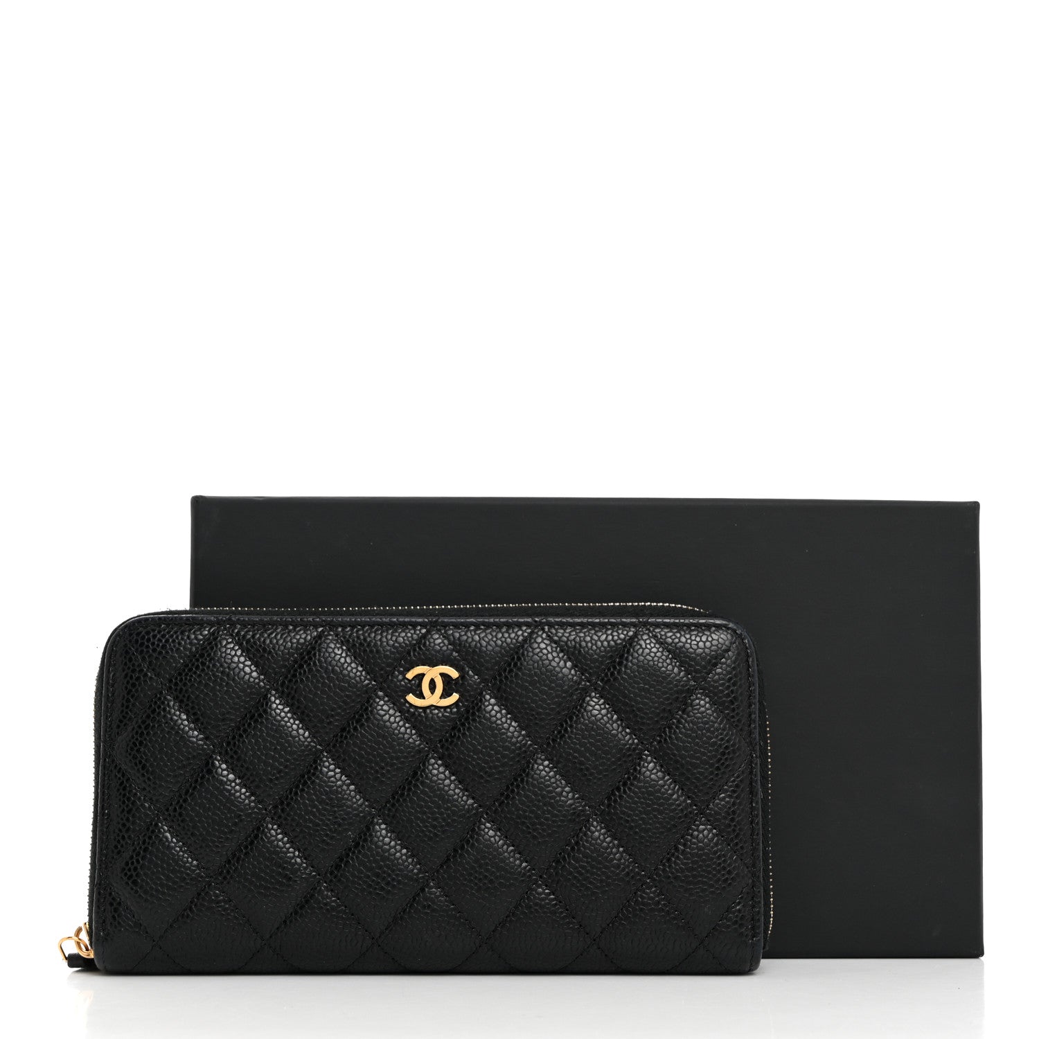 Chanel Caviar Quilted Large Gusset Zip Around Wallet Black 9 of 9