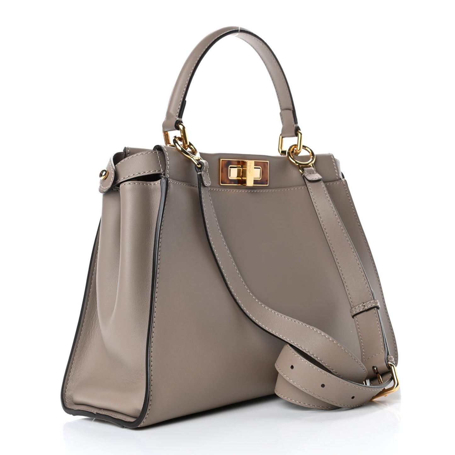 Vitello Seta Plexiglass Tortoise Medium Peekaboo Iconic Satchel Tortora