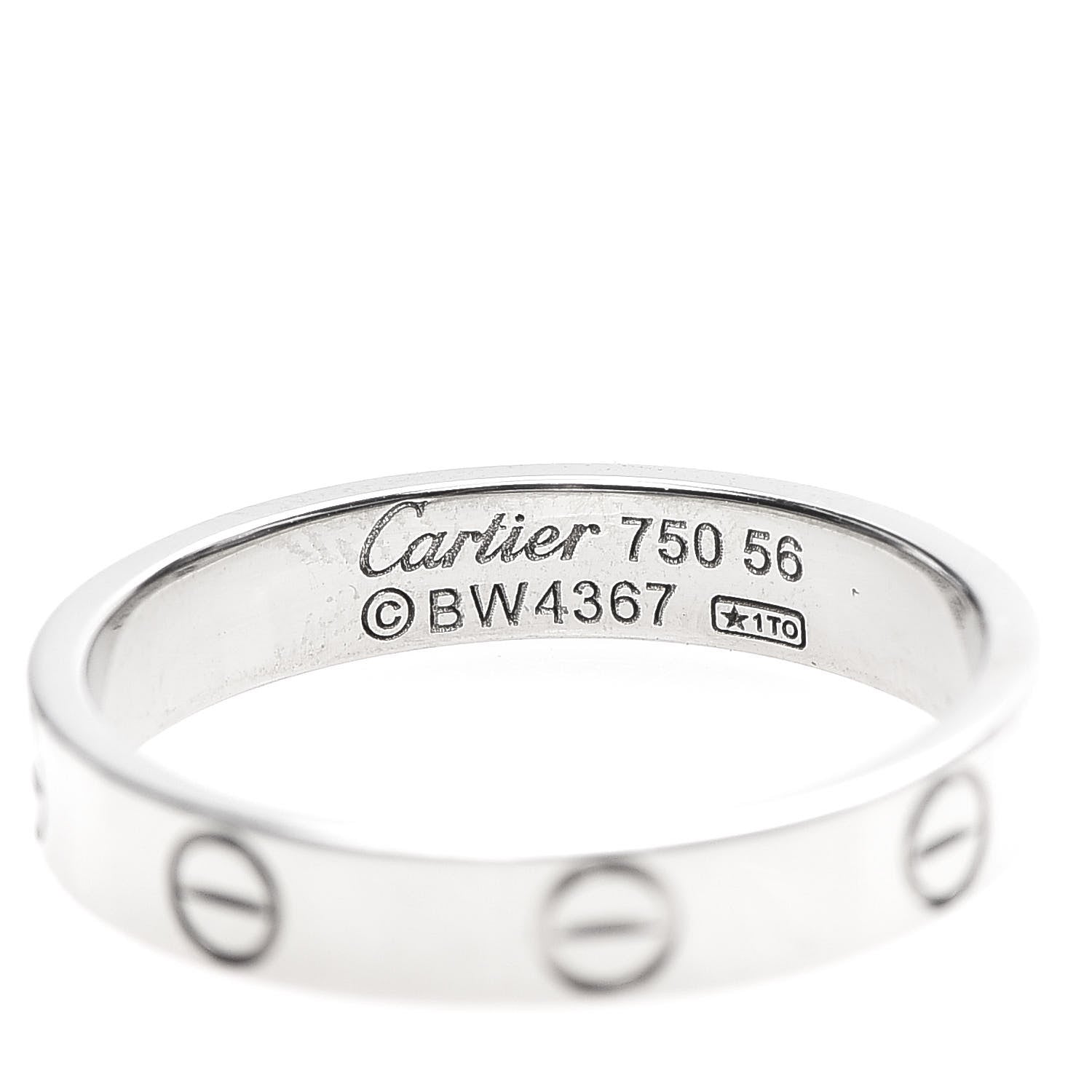 Cartier 18K White Gold 3.5mm LOVE Wedding Band Ring 56 7.75 4 of 4