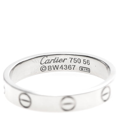 Cartier 18K White Gold 3.5mm LOVE Wedding Band Ring 56 7.75 4 of 4
