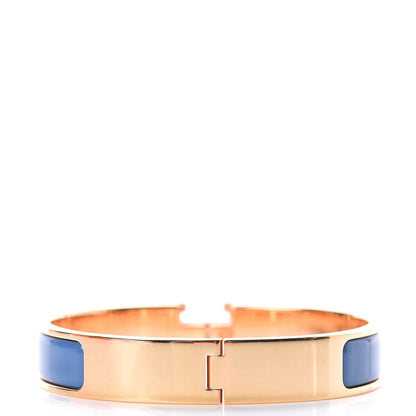 Hermes Enamel Narrow Clic Clac H Bracelet GM Bleu Turquin 2 of 3