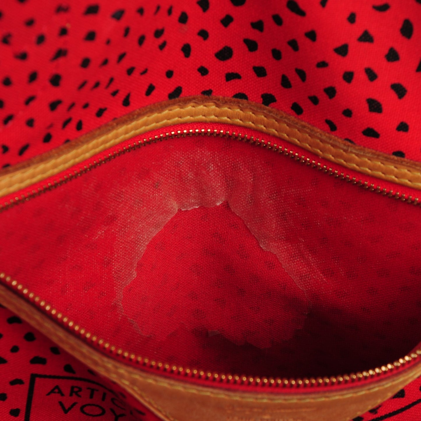 Monogram Kusama Waves Neverfull MM Red