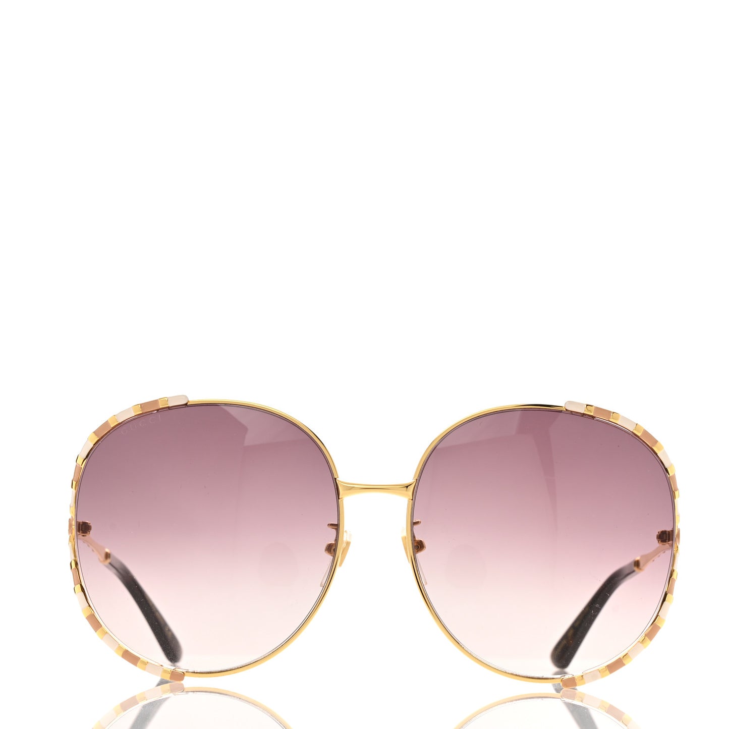 Metal Round Frame GG0595S Sunglasses Gold Brown