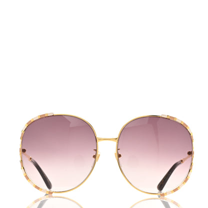 Gucci Metal Round Frame GG0595S Sunglasses Gold Brown 2 of 8