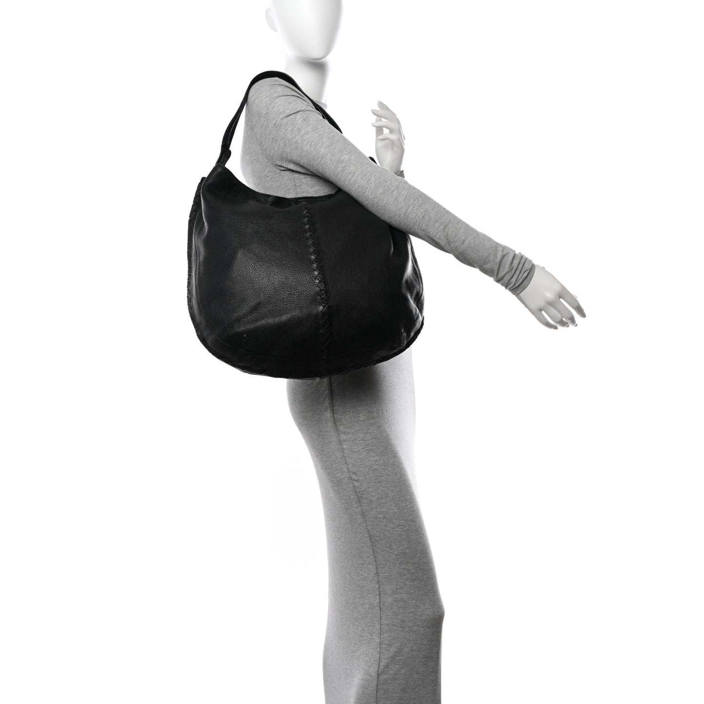 Cervo Deerskin Large Hobo Black