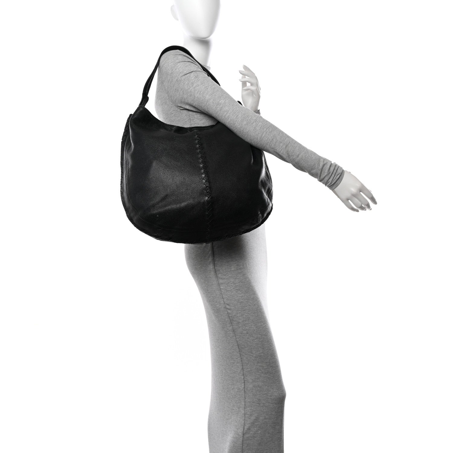 Bottega Veneta Cervo Deerskin Large Hobo Black 2 of 14