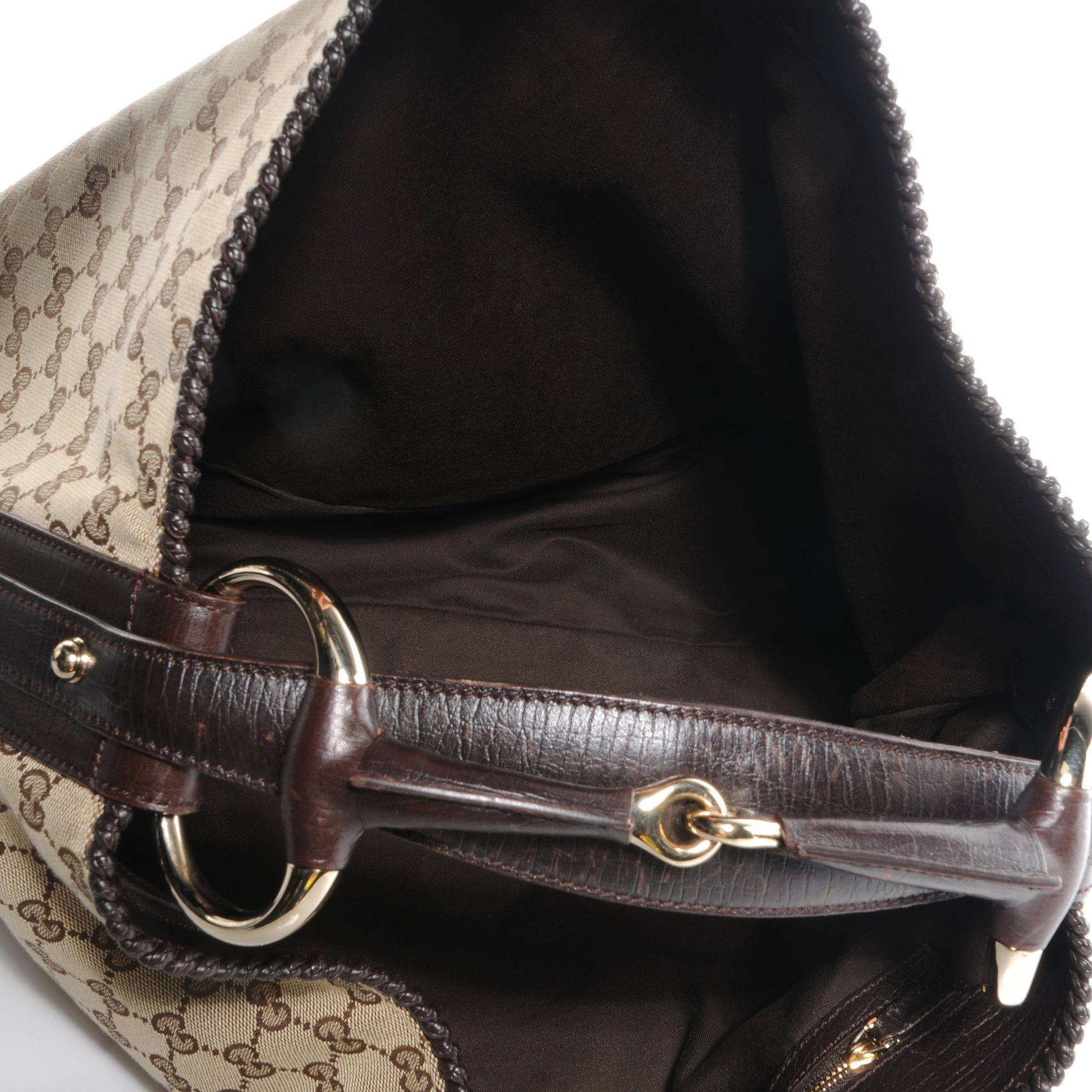 Gucci Monogram Large Horsebit Chain Hobo Brown 5 of 7