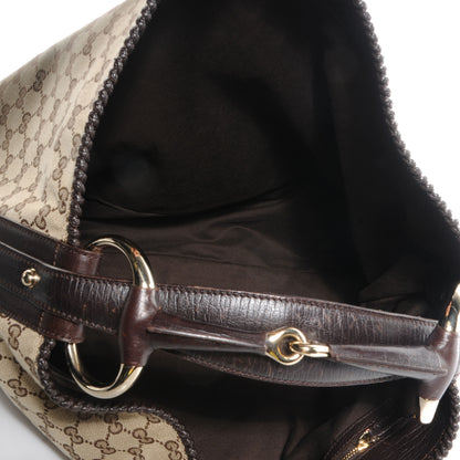 Gucci Monogram Large Horsebit Chain Hobo Brown 5 of 7