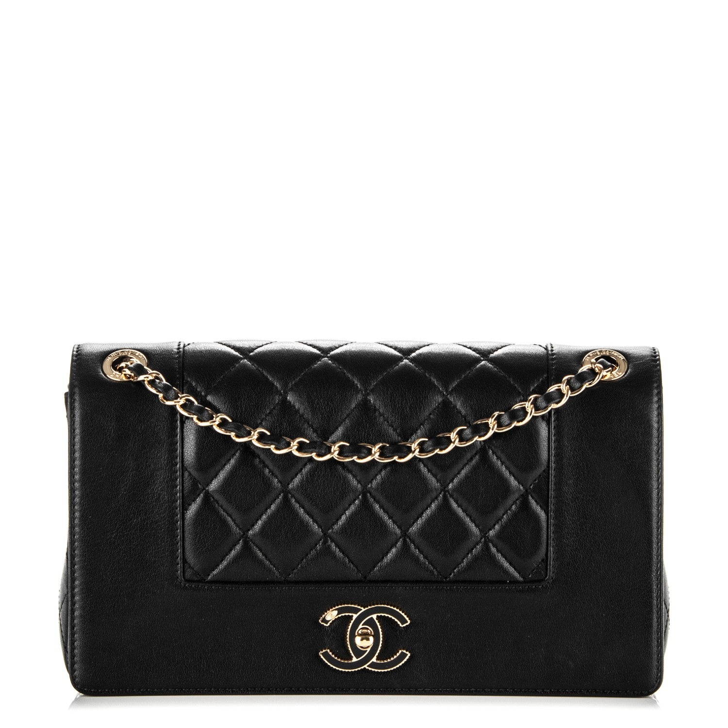 Chanel Sheepskin Quilted Vintage Mademoiselle Flap Black 1 of 8