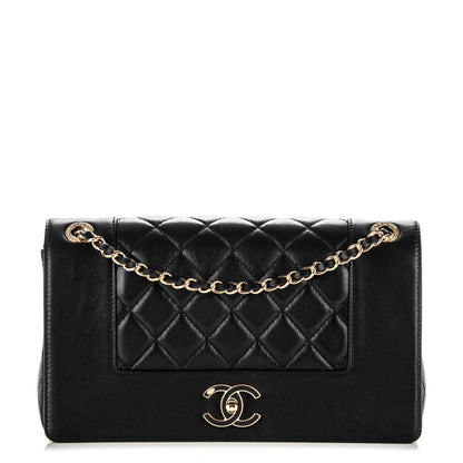 Chanel Sheepskin Quilted Vintage Mademoiselle Flap Black 1 of 8