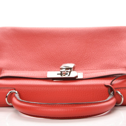 Hermes Taurillon Clemence Kelly Retourne 28 Rouge Tomate 28 of 37