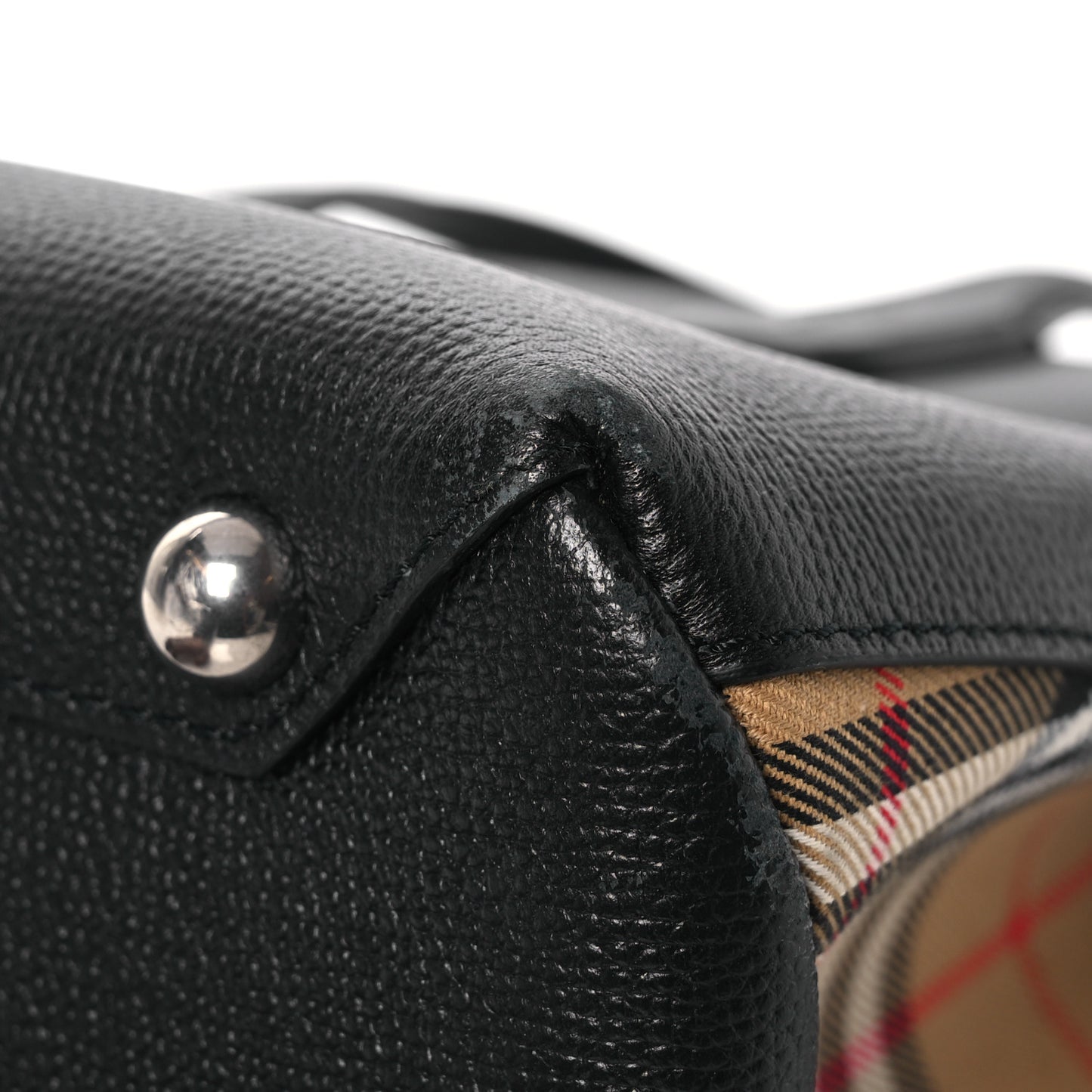 Derby Calfskin Vintage Check Medium Banner Tote Black