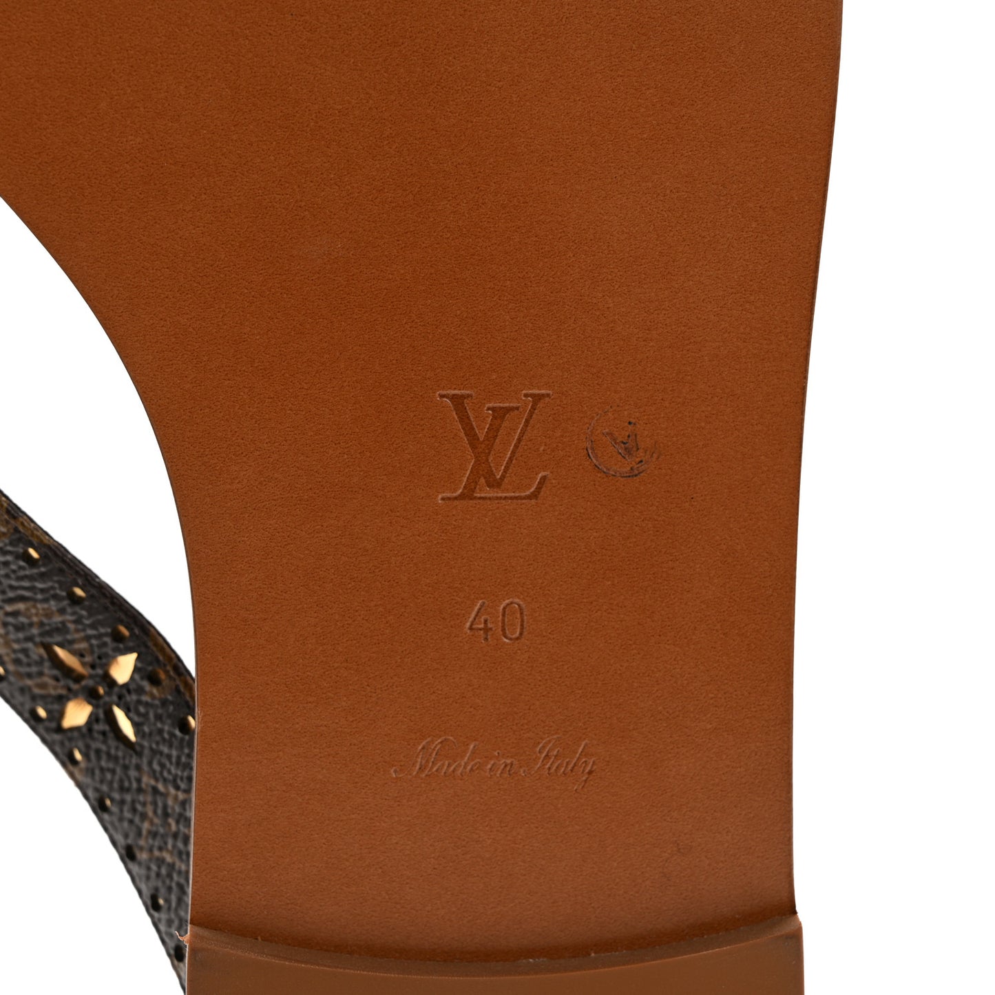 Monogram Sunny Flat Thong Sandals 40 Brown