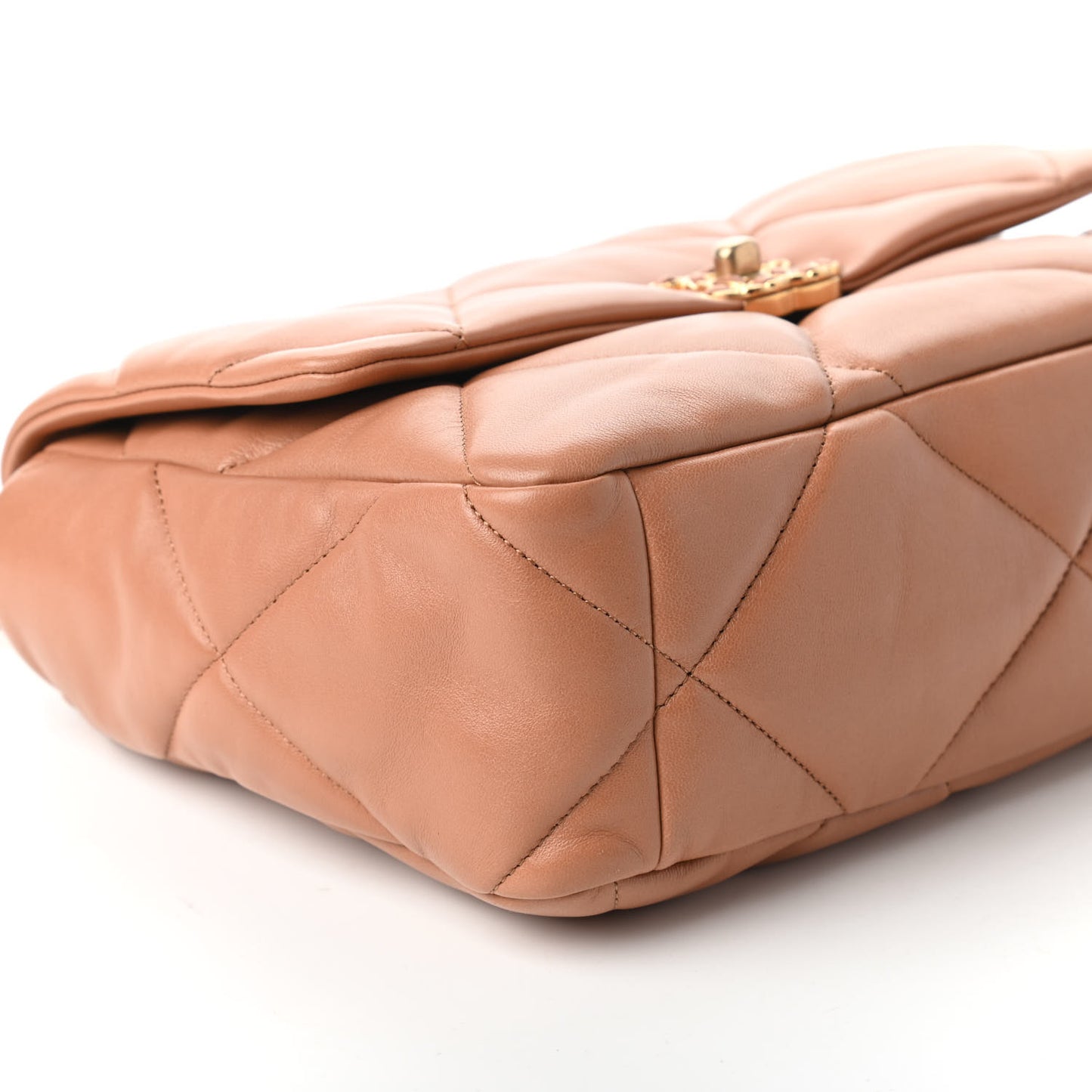 Lambskin Quilted Large Chanel 19 Flap Brown