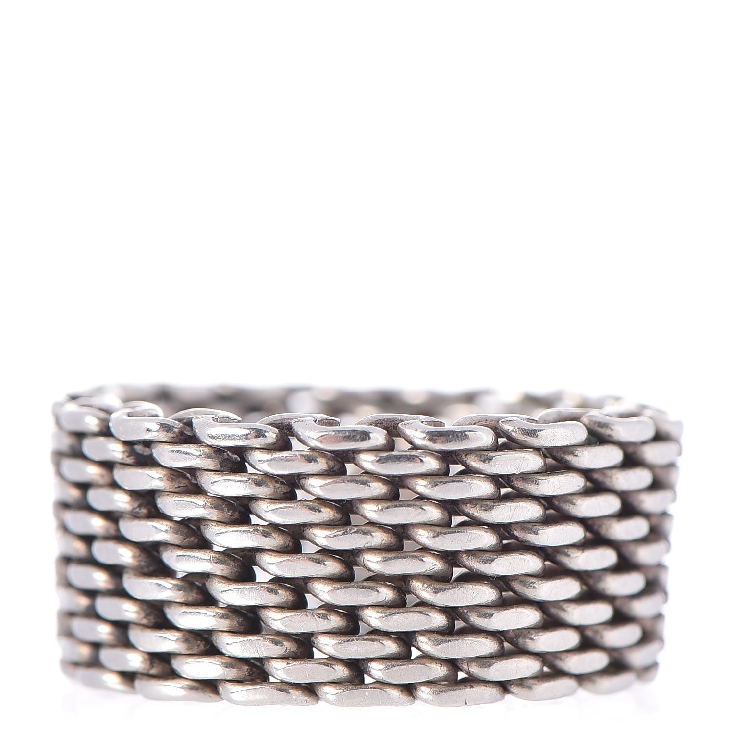 Tiffany Sterling Silver Somerset Mesh Ring 54 7 1 of 4