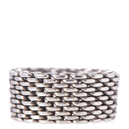 Tiffany Sterling Silver Somerset Mesh Ring 54 7 1 of 4
