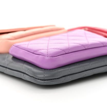 Chanel Lambskin Quilted Zipped Multi Pouch 9 of 11