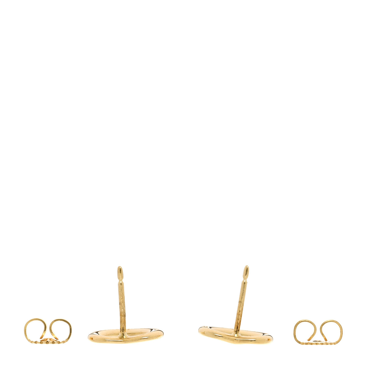 Tiffany 18K Yellow Gold 11mm Elsa Peretti Open Heart Earrings 3 of 4